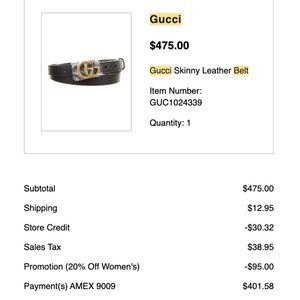 Gucci Skinny Belt